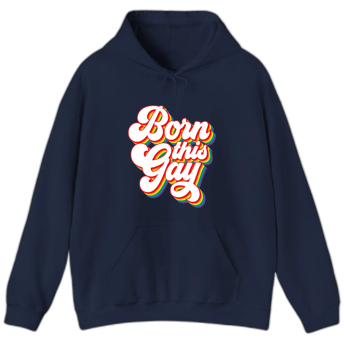 Born This Gay Pride Design Hoodie in Navy