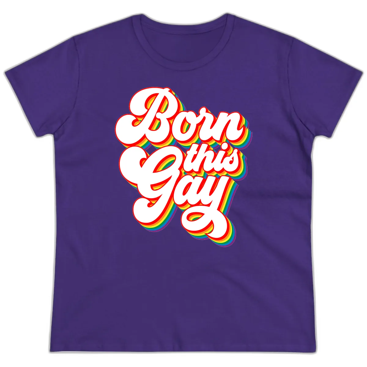 Born This Gay Pride Design Ladies Tee in Purple
