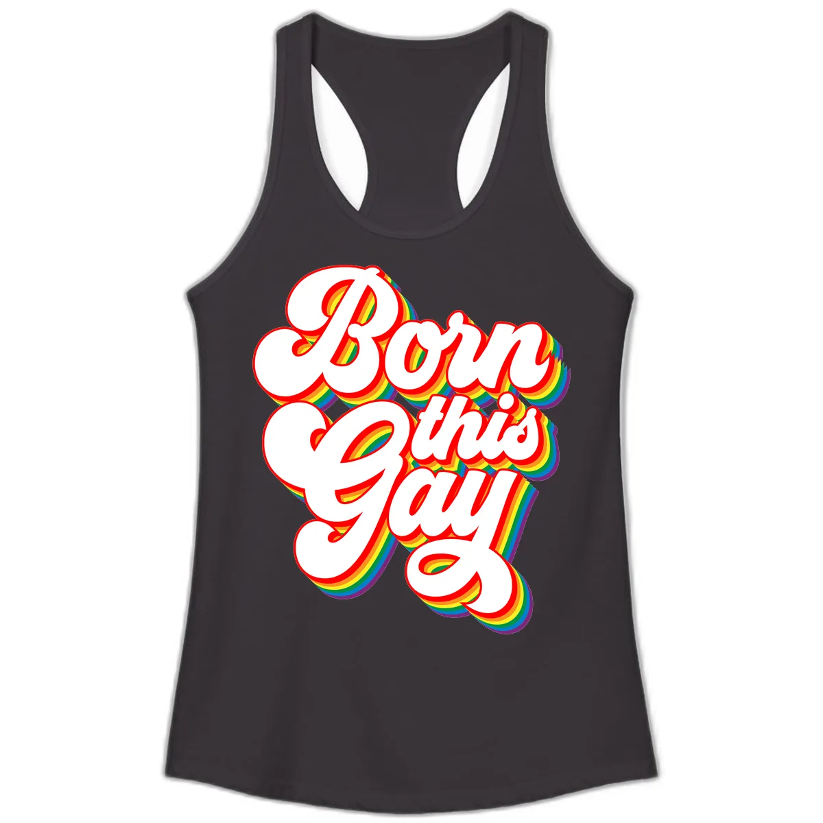 Born This Gay Pride Design Ladies Tank in Black