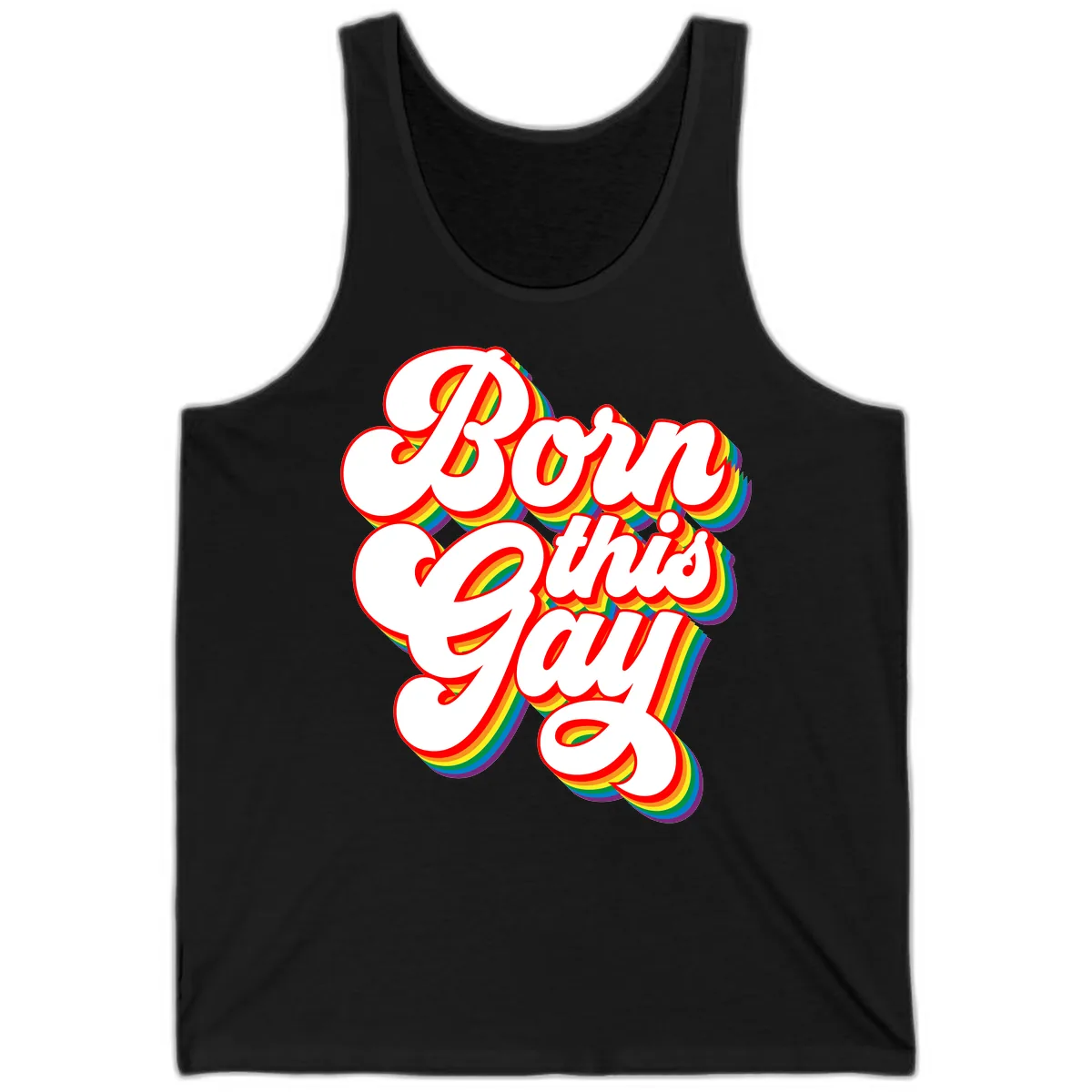 Born This Gay Pride Design Tank in Black