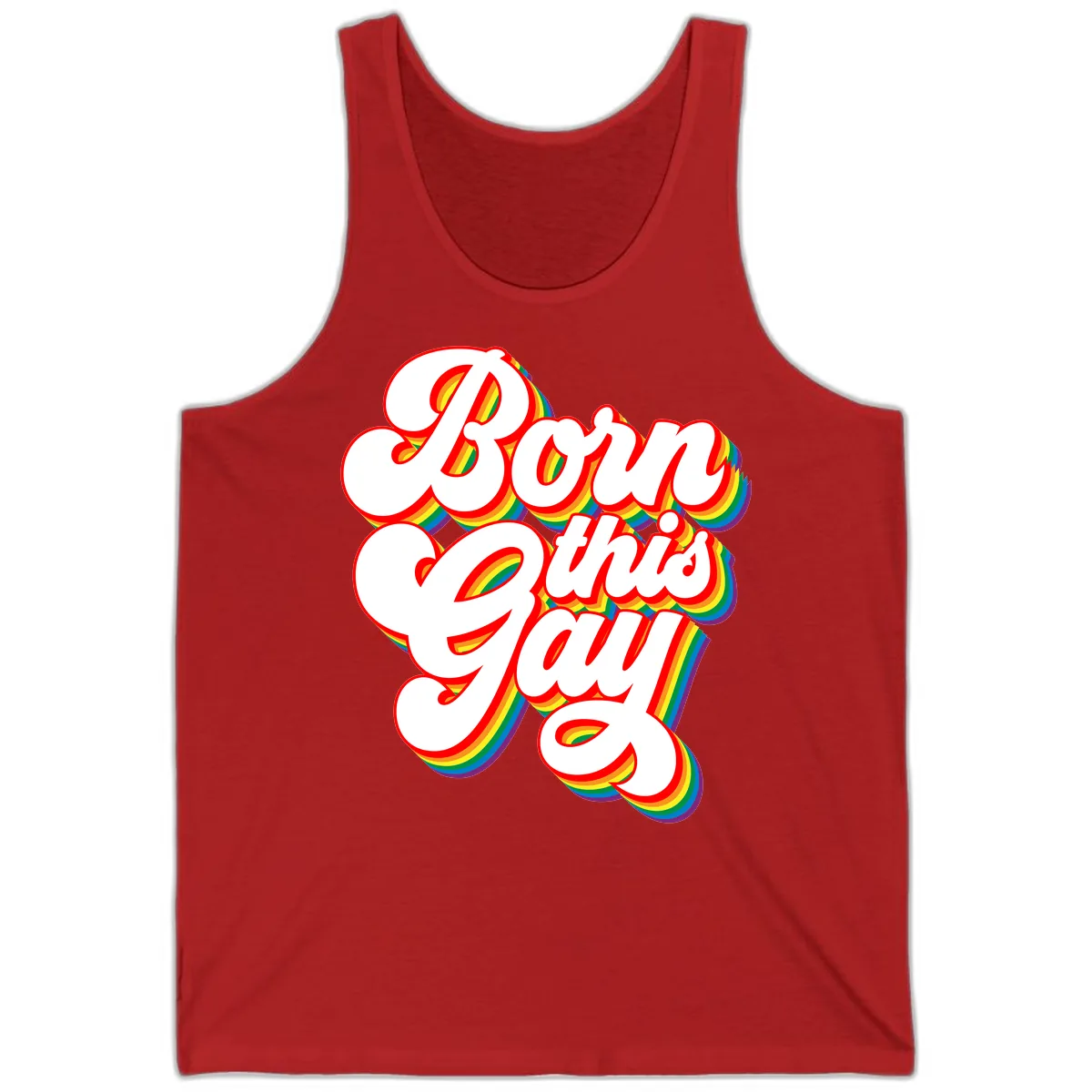 Born This Gay Pride Design Tank in Red