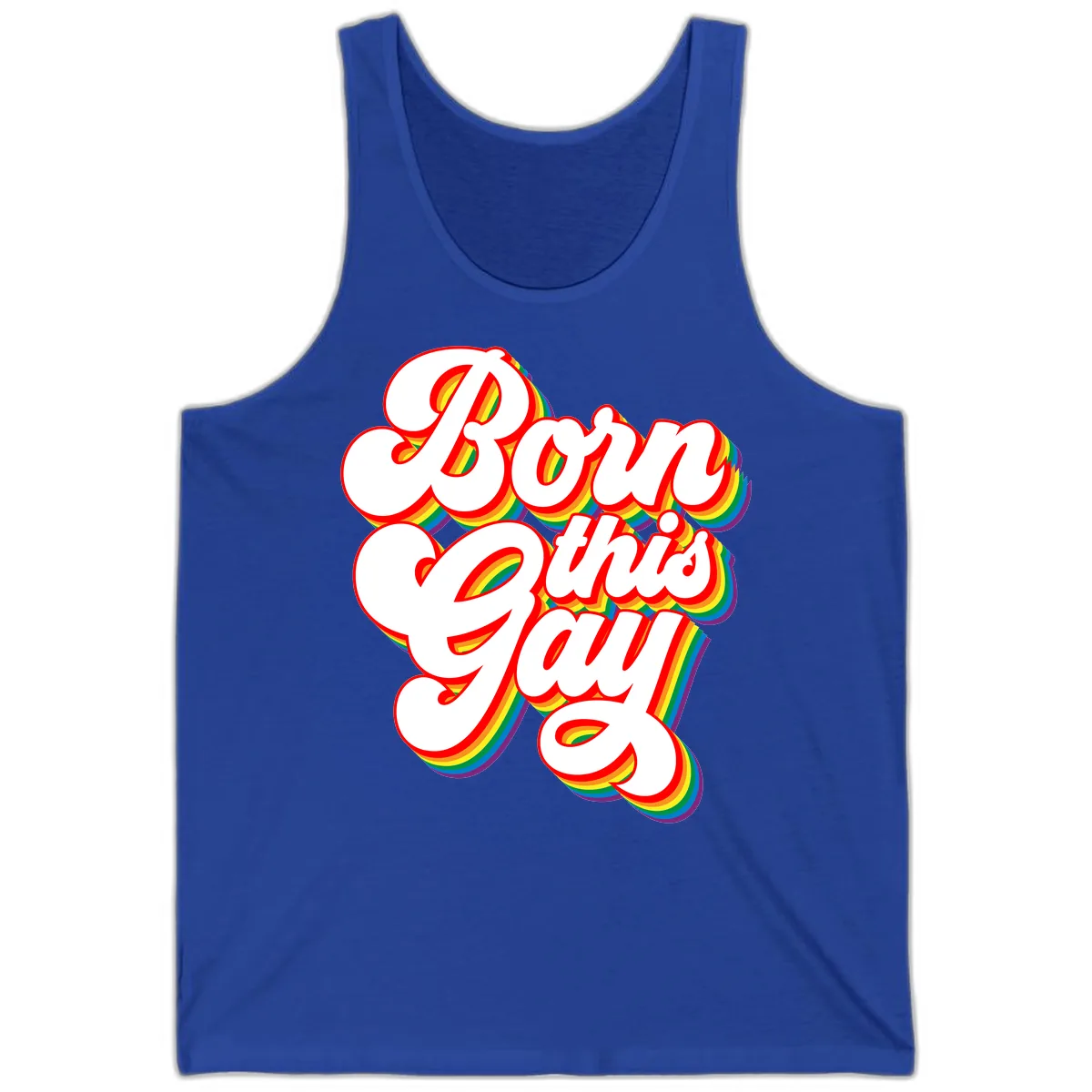 Born This Gay Pride Design Tank in True Royal