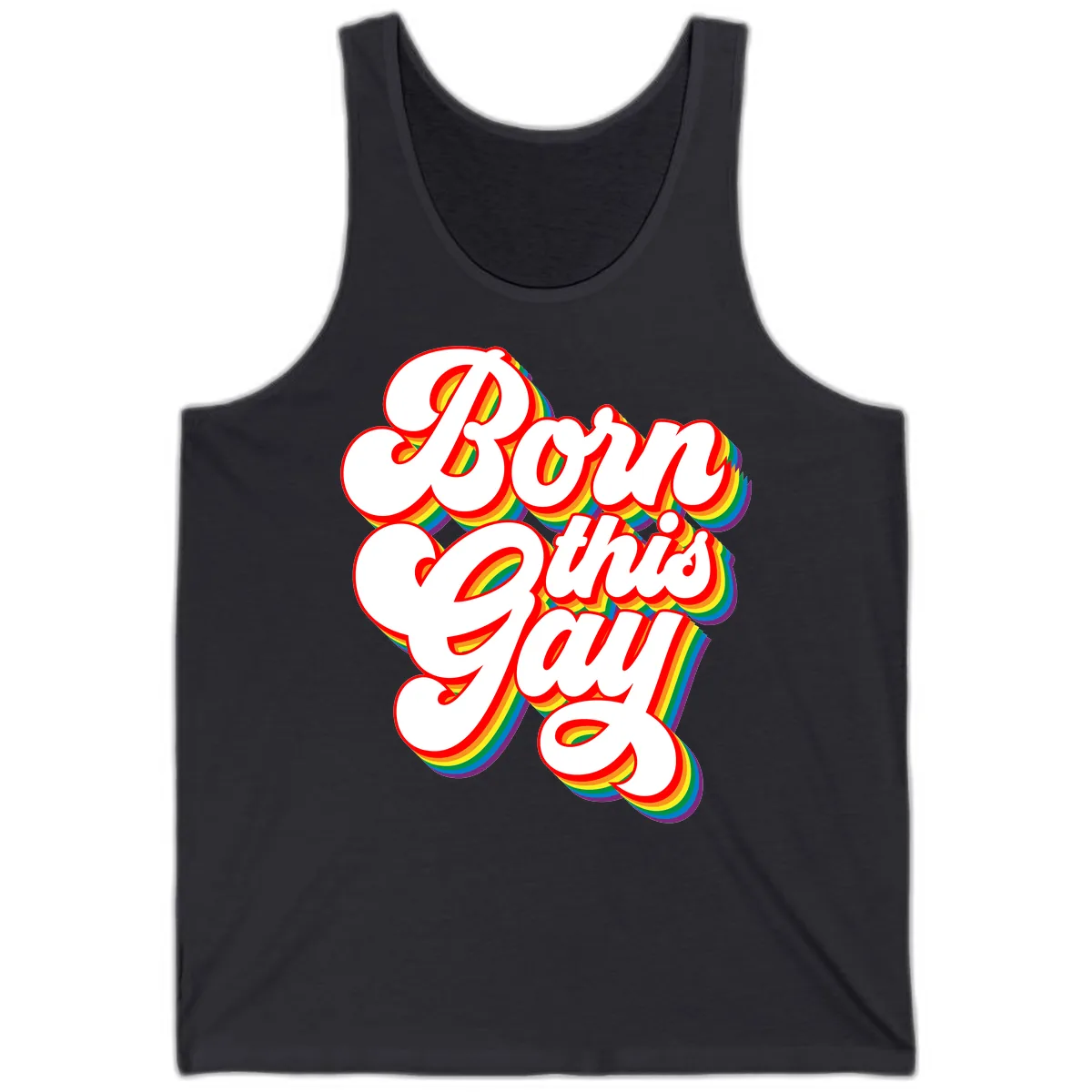 Born This Gay Pride Design Tank in Dark Grey