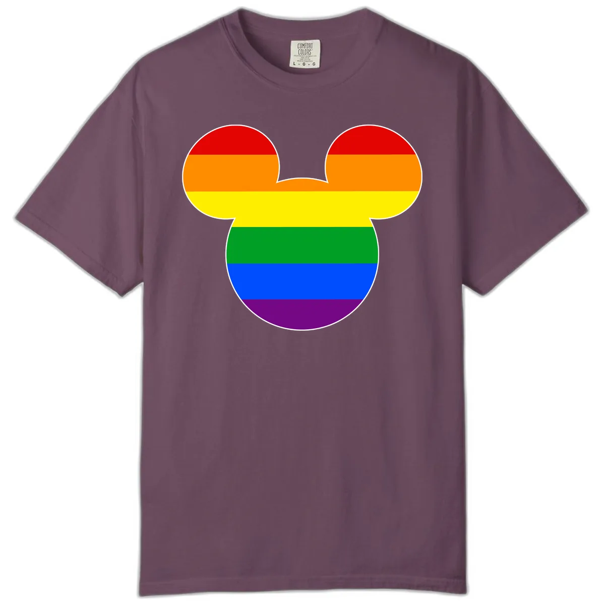 Rainbow Pride Mouse Ears Comfort Color in Berry