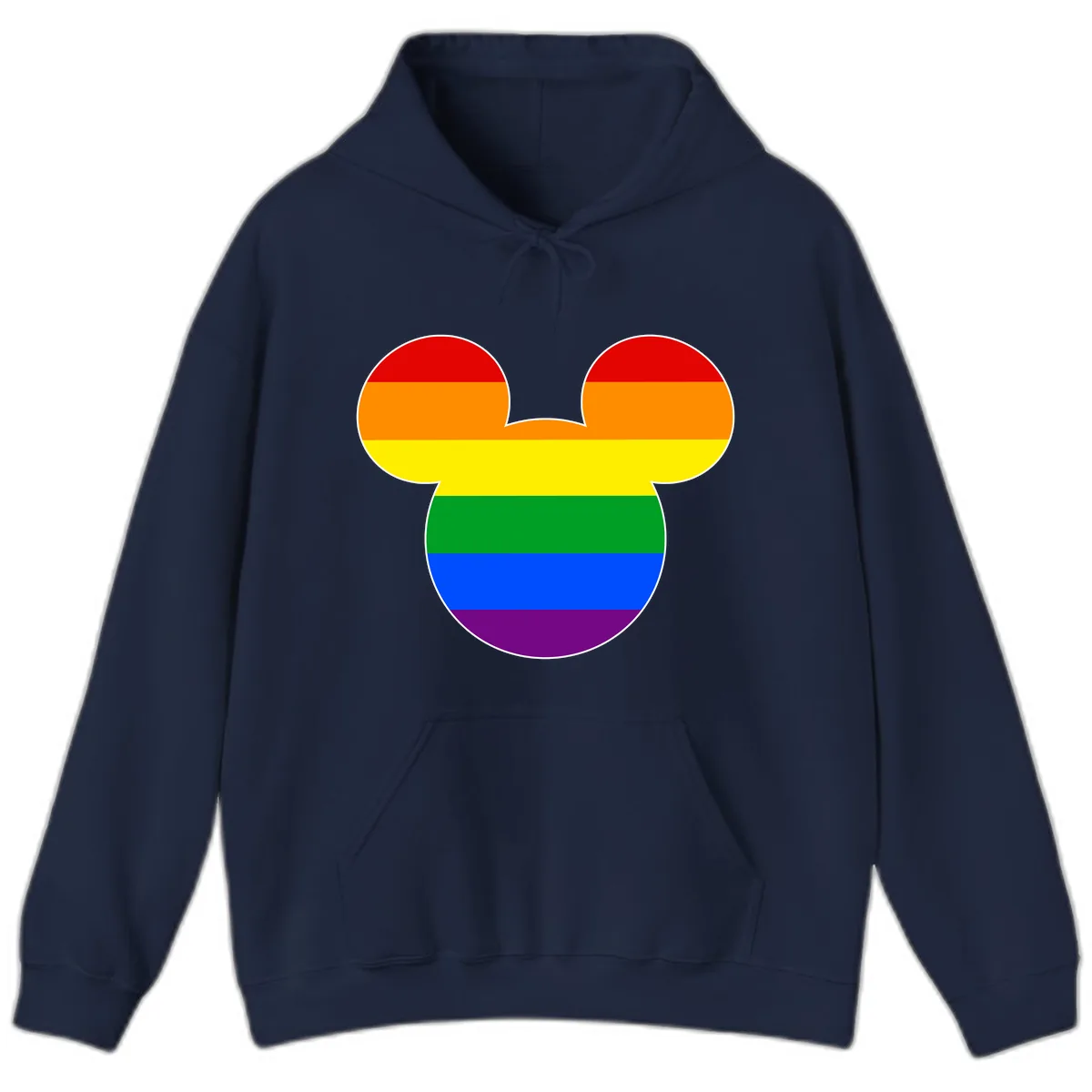 Rainbow Pride Mouse Ears Hoodie in Navy