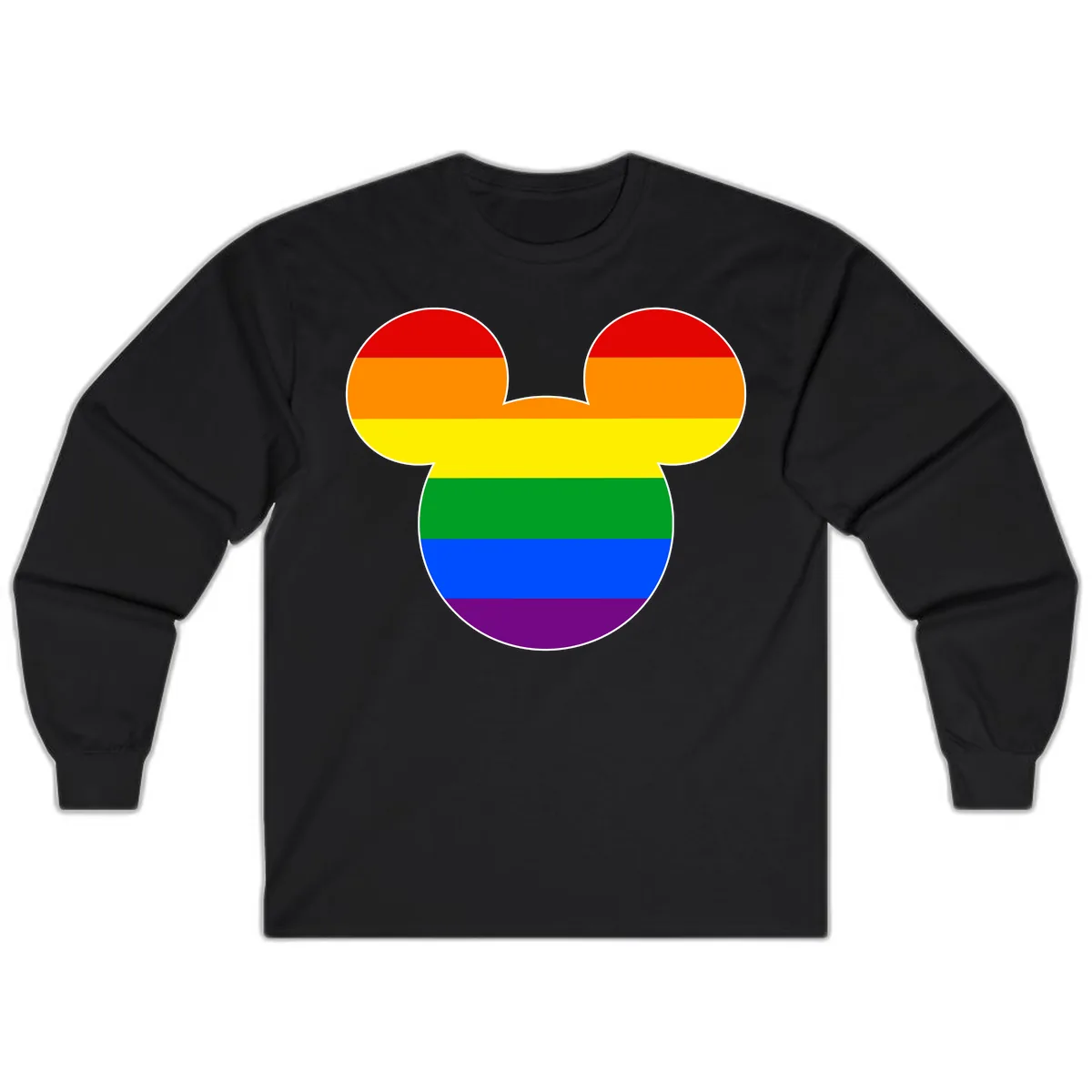 Rainbow Pride Mouse Ears Long Sleeve in Black