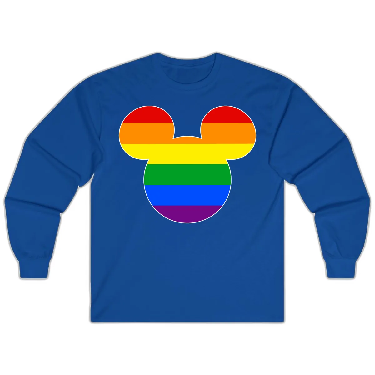 Rainbow Pride Mouse Ears Long Sleeve in Royal