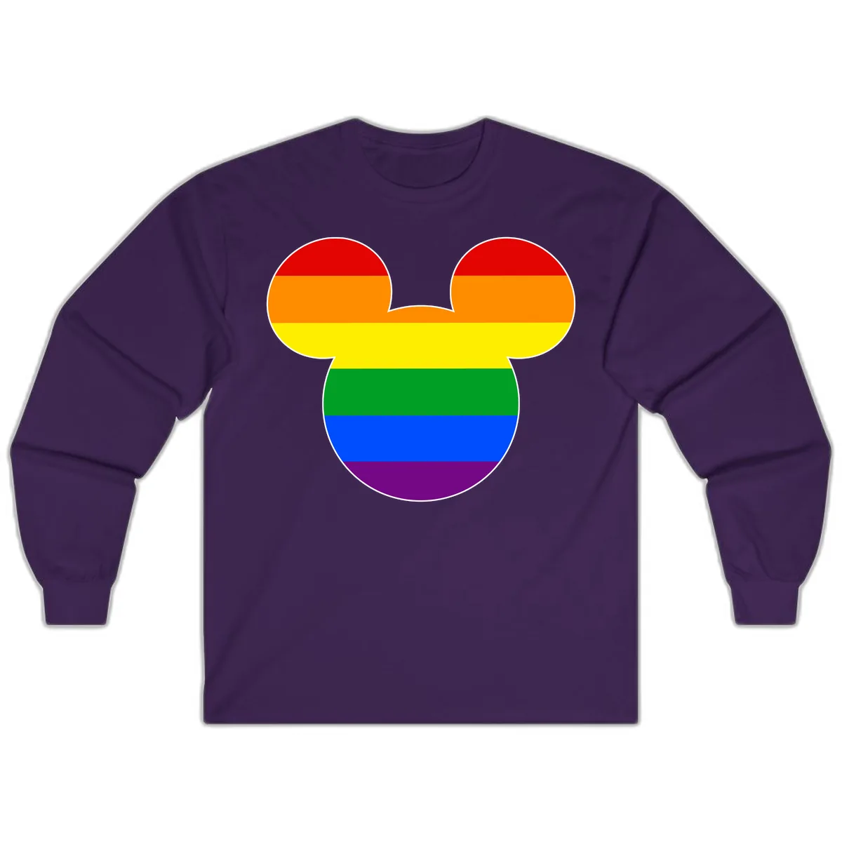 Rainbow Pride Mouse Ears Long Sleeve in Purple