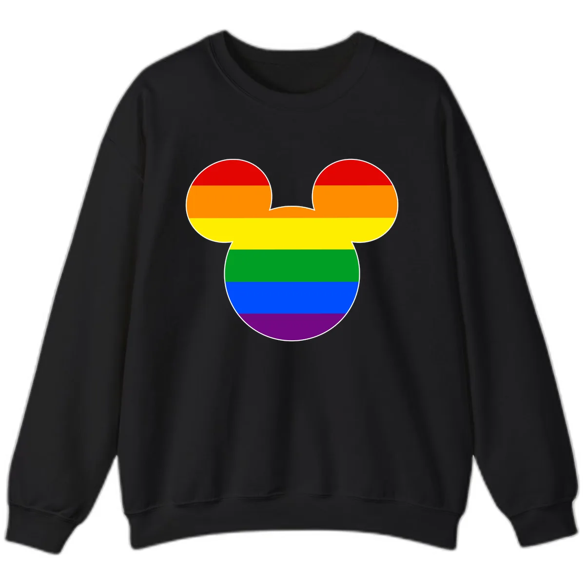 Rainbow Pride Mouse Ears Sweatshirt in Black