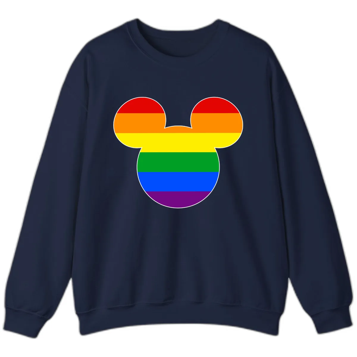 Rainbow Pride Mouse Ears Sweatshirt in Navy