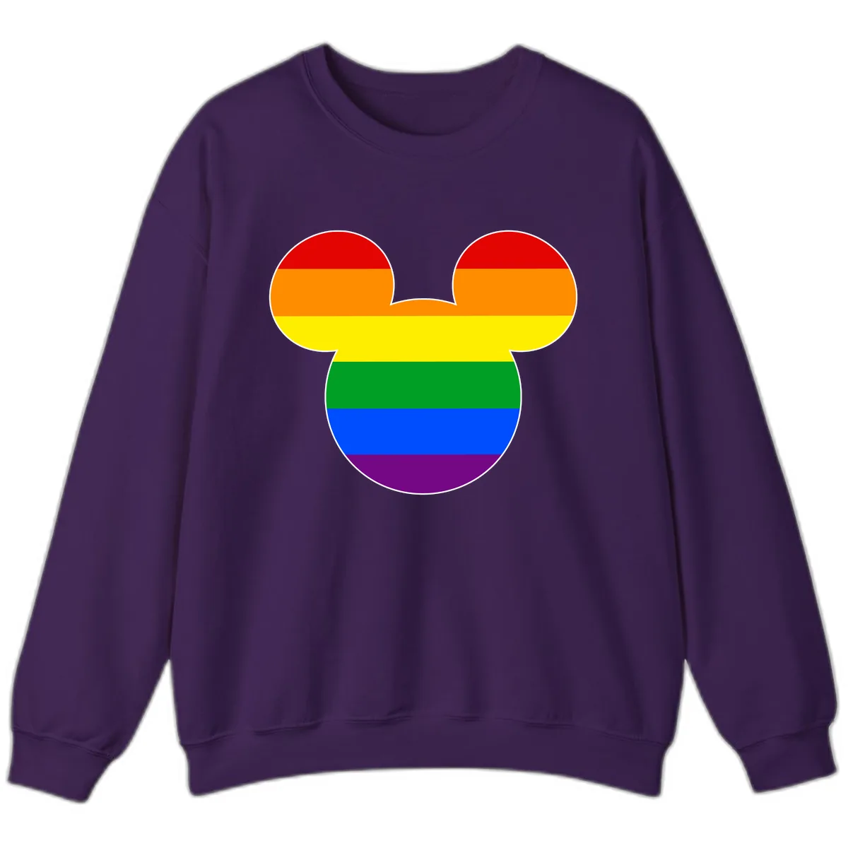 Rainbow Pride Mouse Ears Sweatshirt in Purple