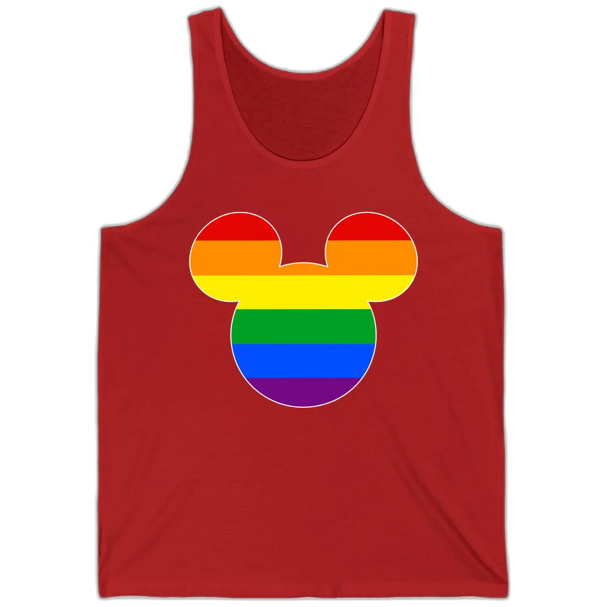 Rainbow Pride Mouse Ears Tank in Red