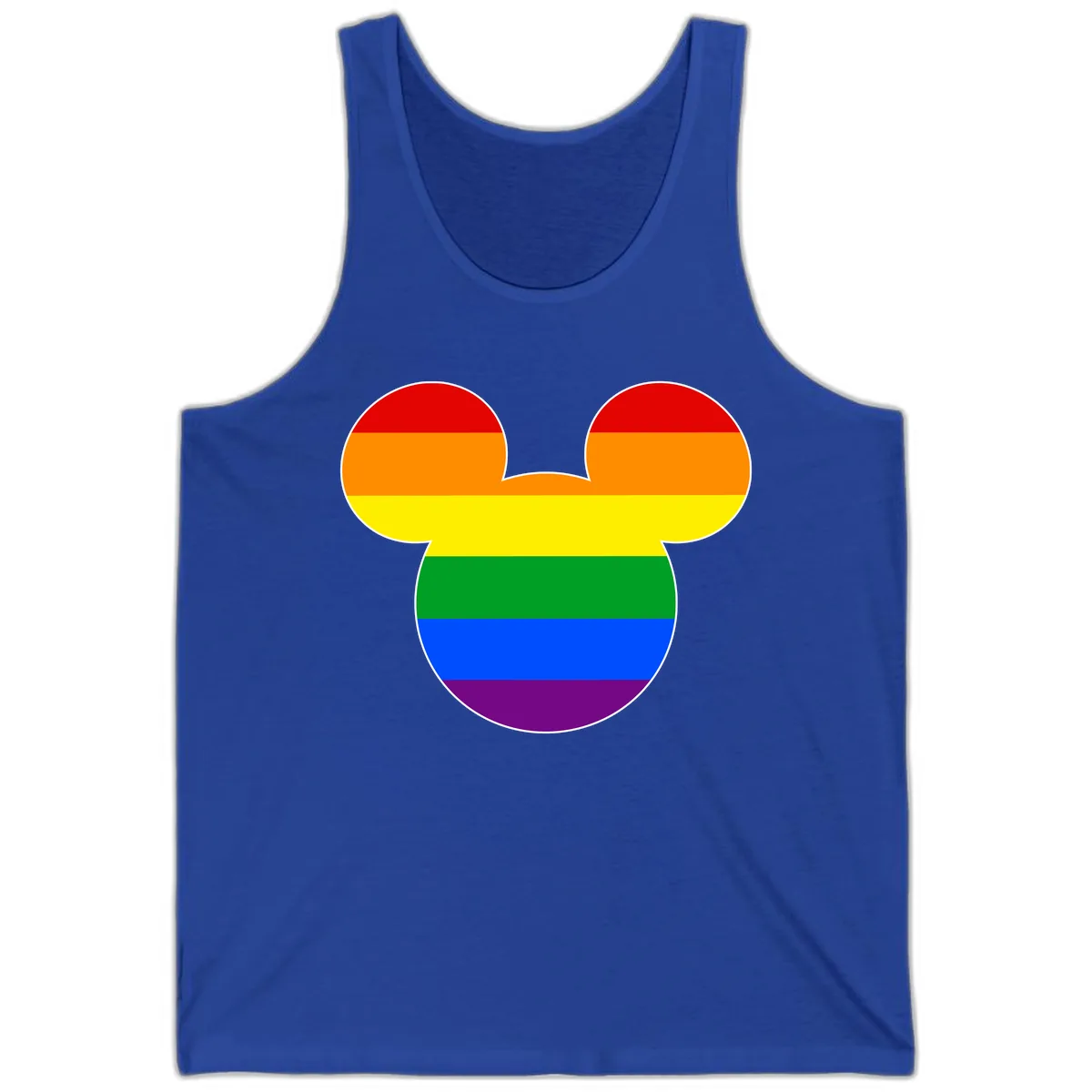 Rainbow Pride Mouse Ears Tank in True Royal