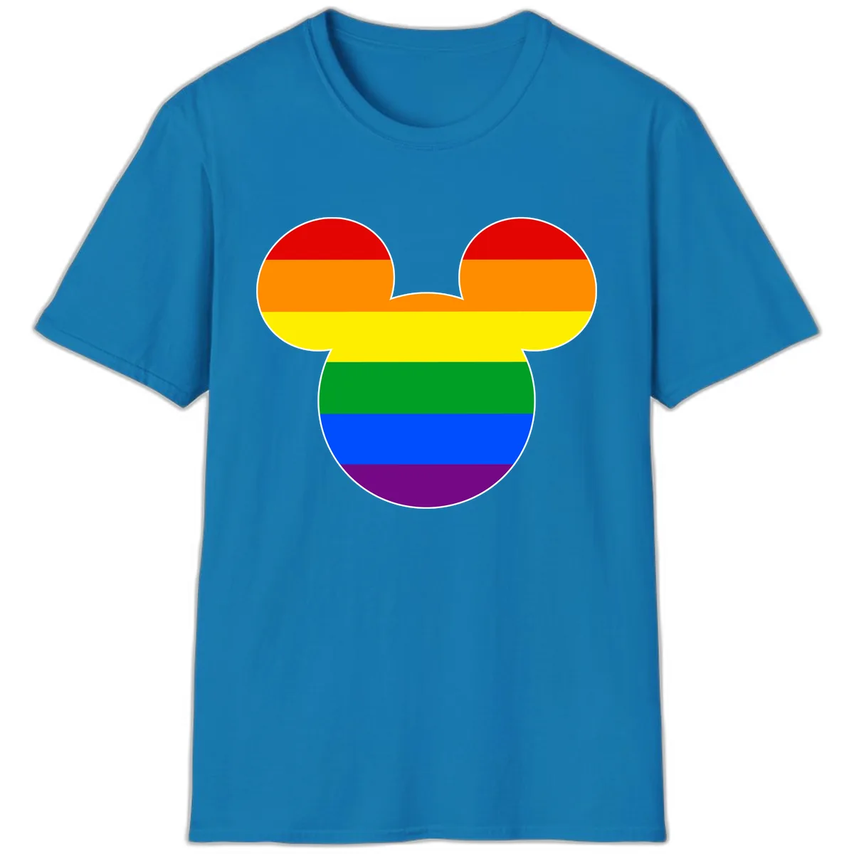 Rainbow Pride Mouse Ears T-Shirt in Sapphire
