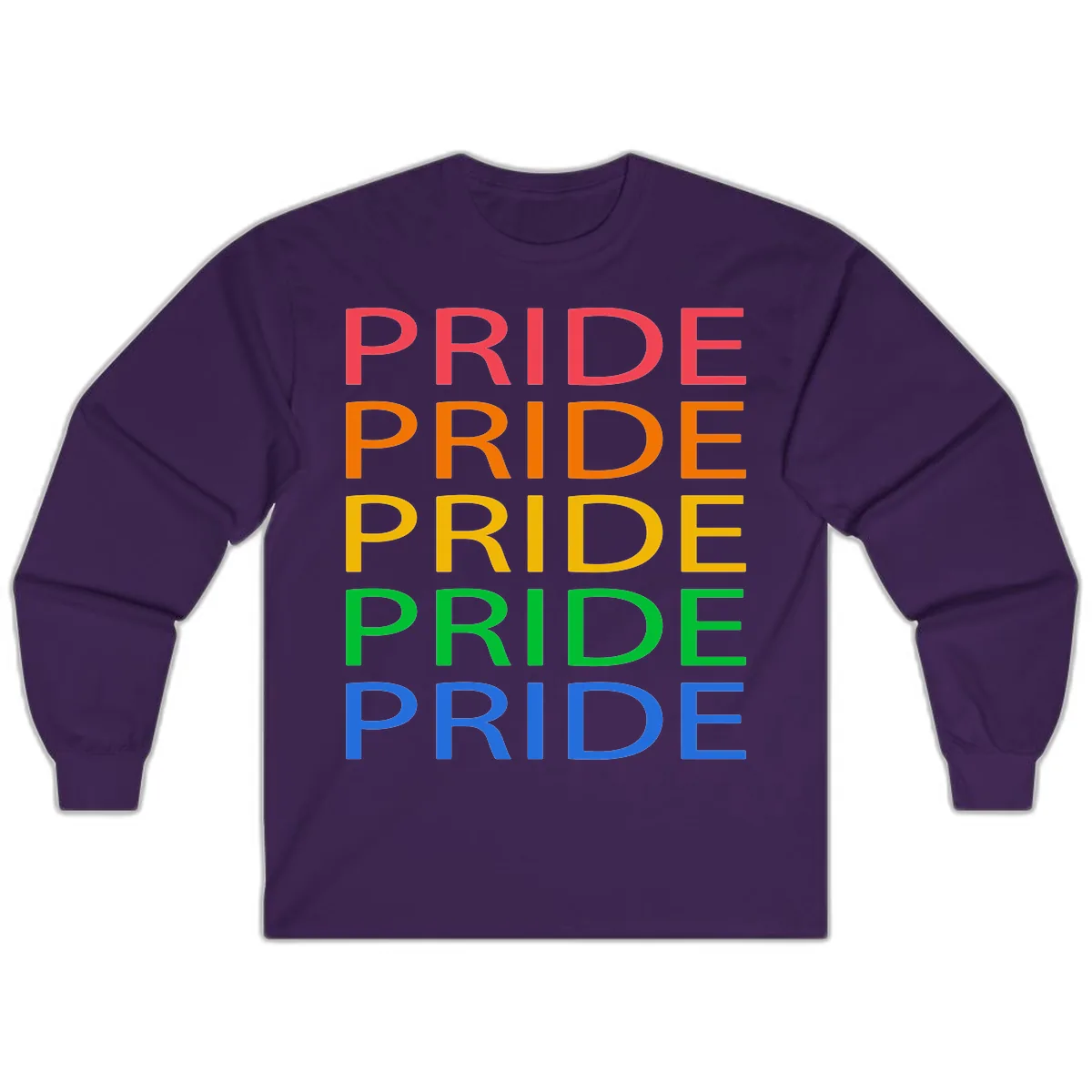 Rainbow Pride Repeating Text Long Sleeve in Purple