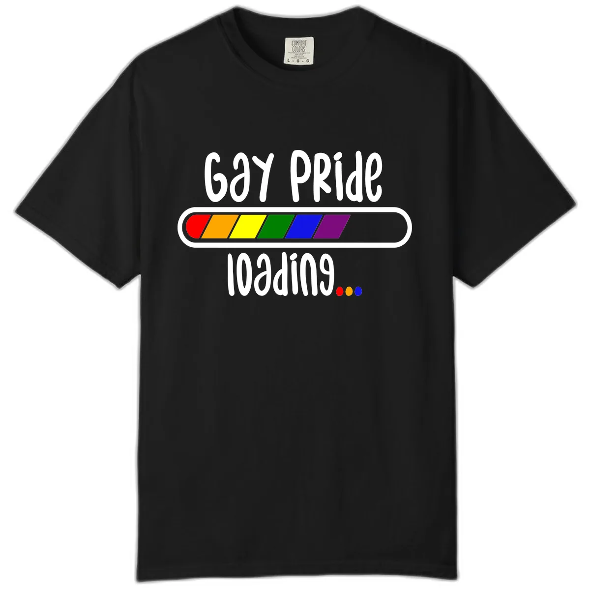 Gay Pride Loading Bar Comfort Color in Black