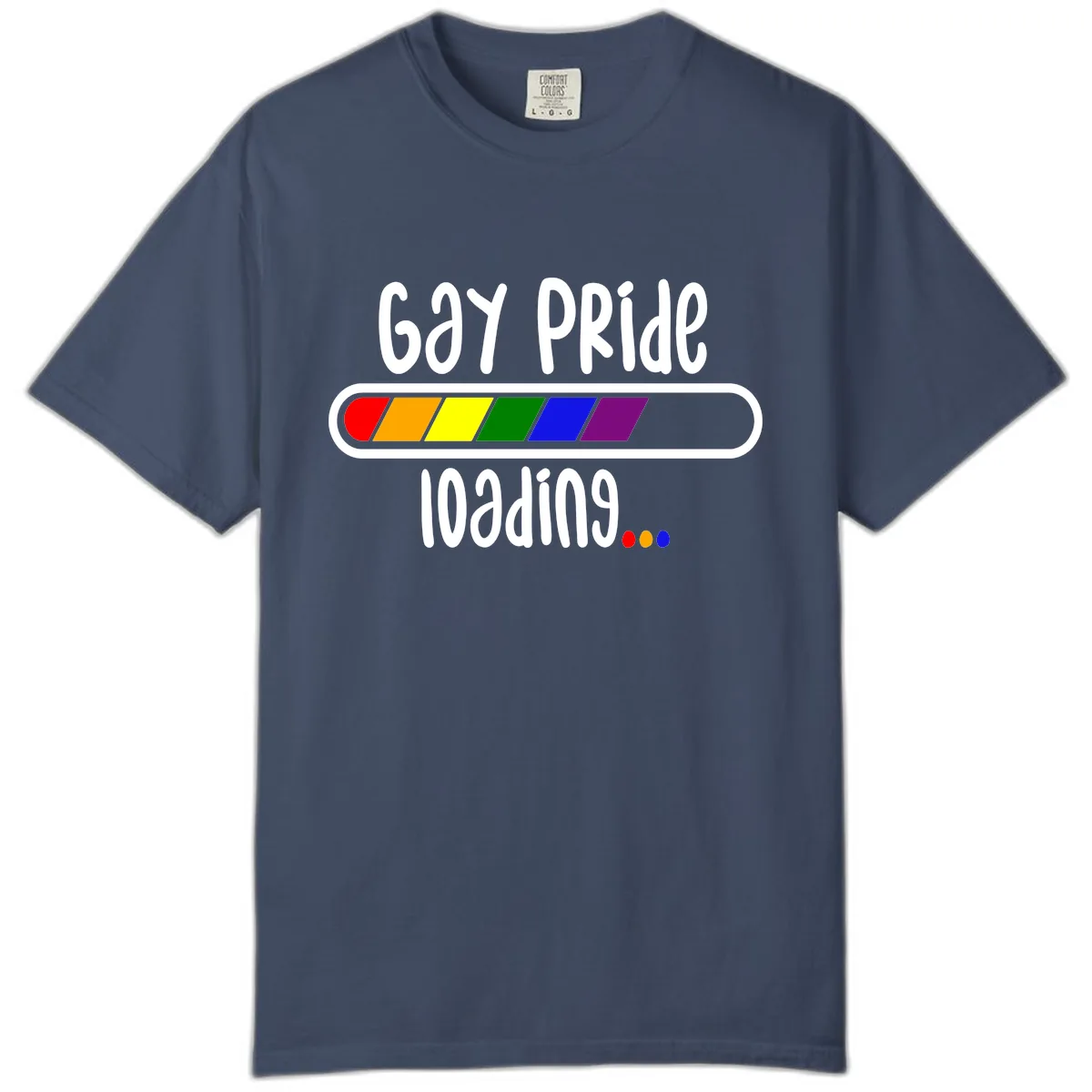 Gay Pride Loading Bar Comfort Color in Midnight