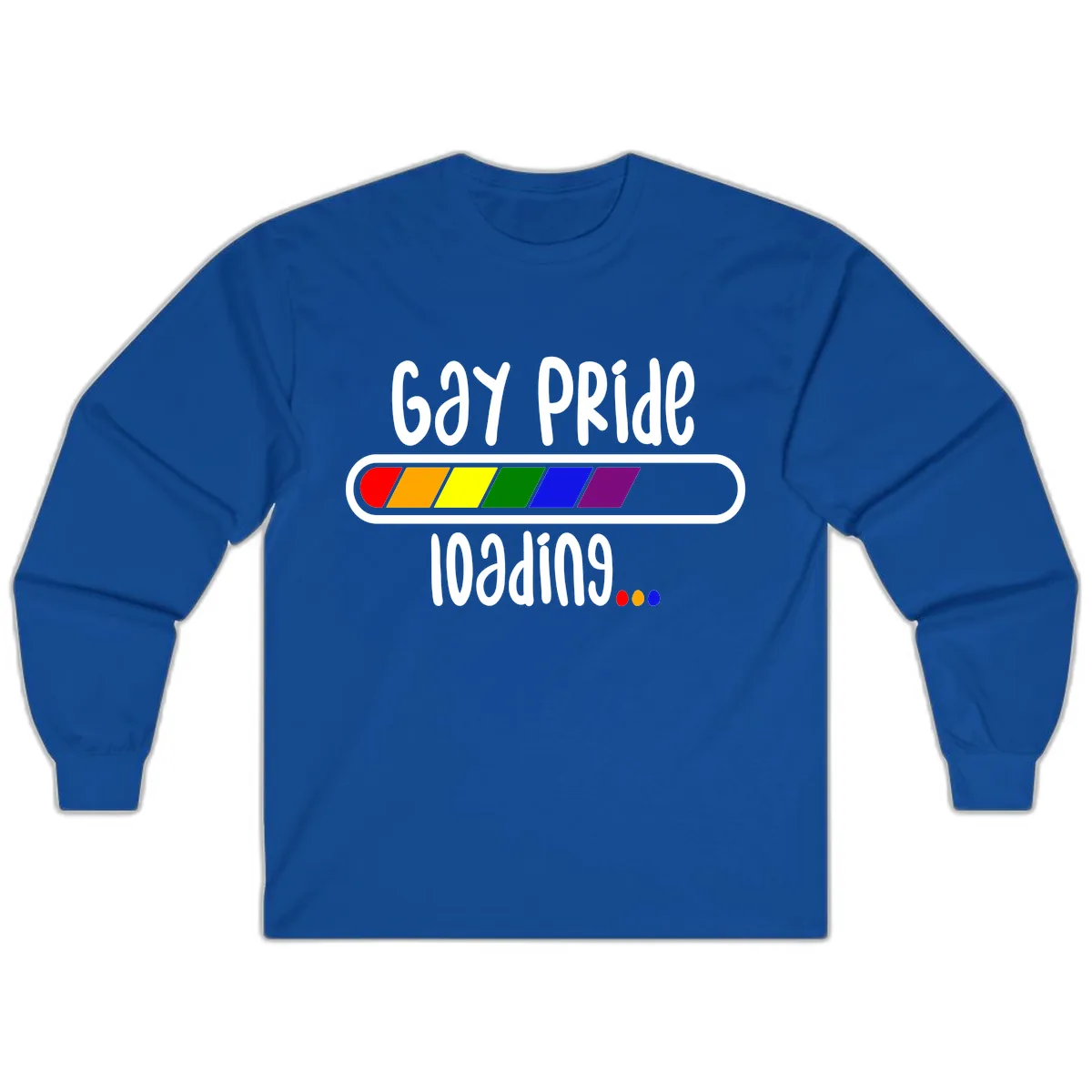 Gay Pride Loading Bar Long Sleeve in Royal