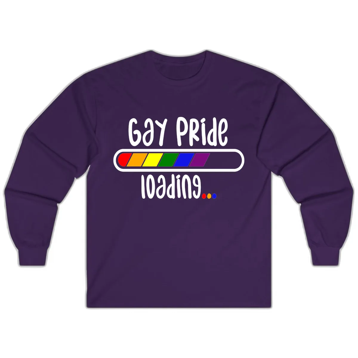 Gay Pride Loading Bar Long Sleeve in Purple
