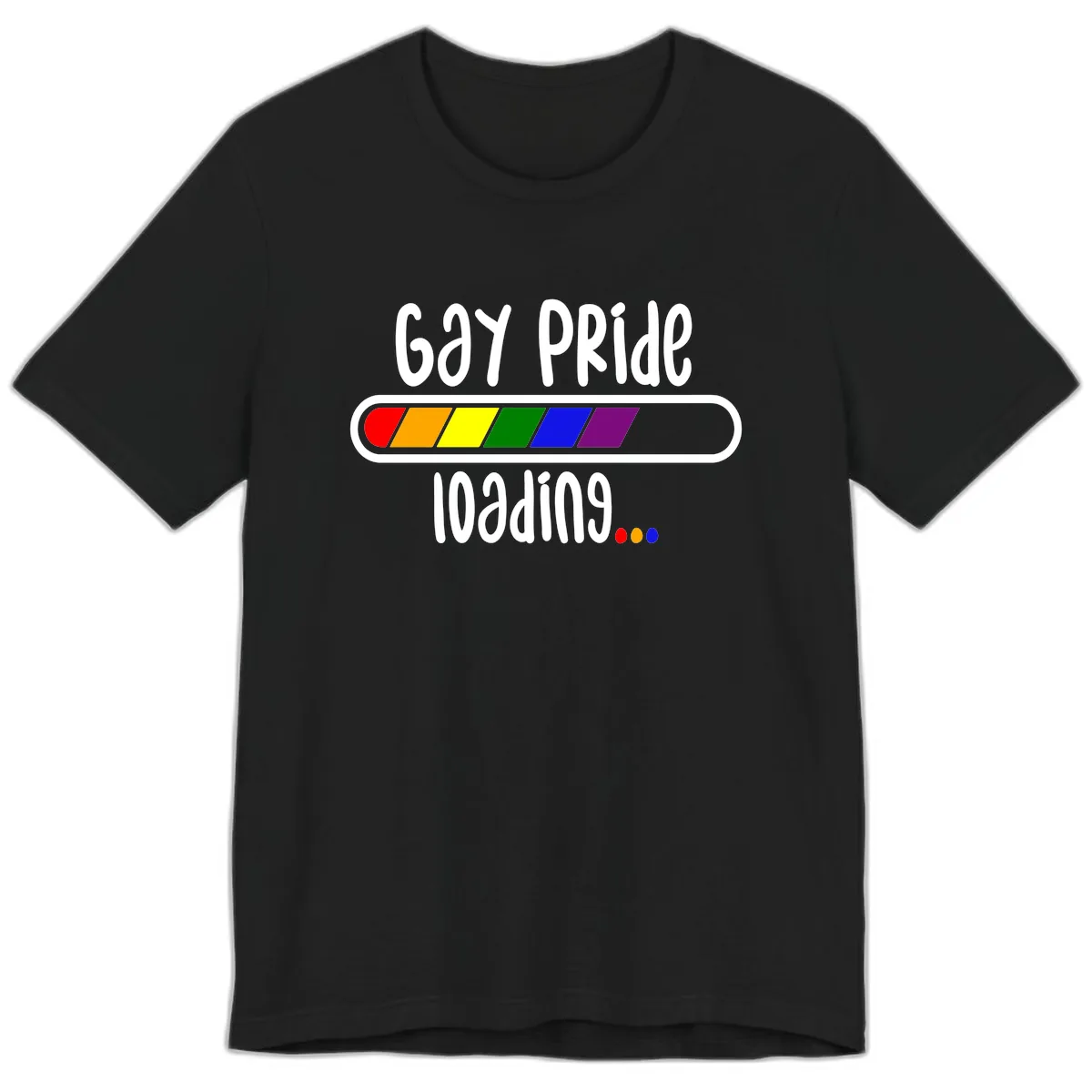 Gay Pride Loading Bar Premium T-Shirt in Black