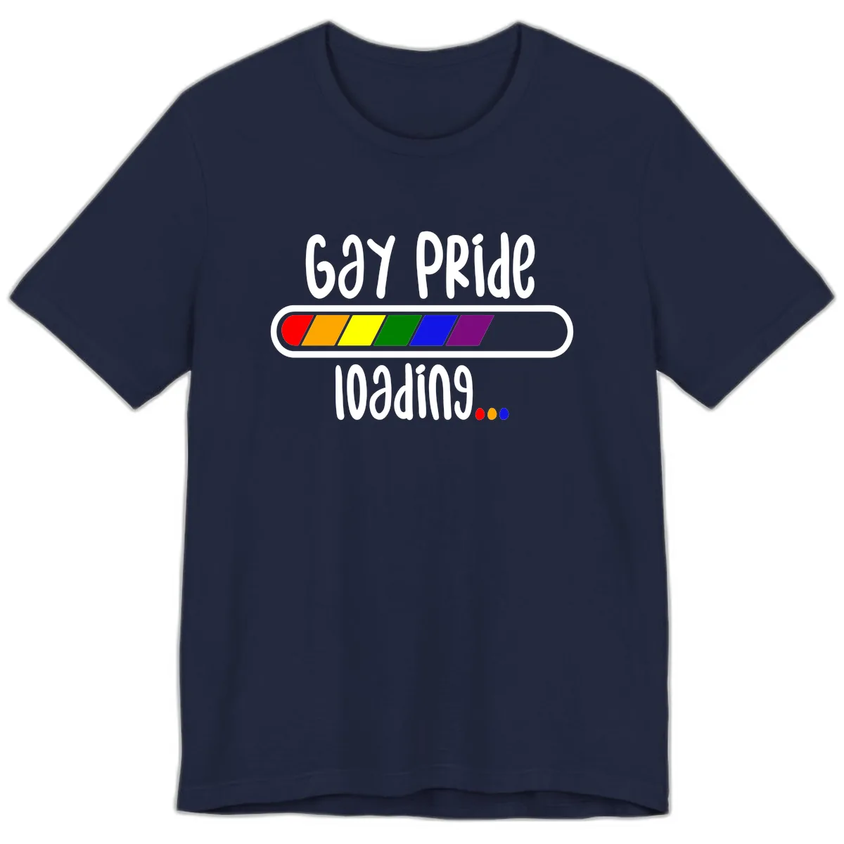 Gay Pride Loading Bar Premium T-Shirt in Navy