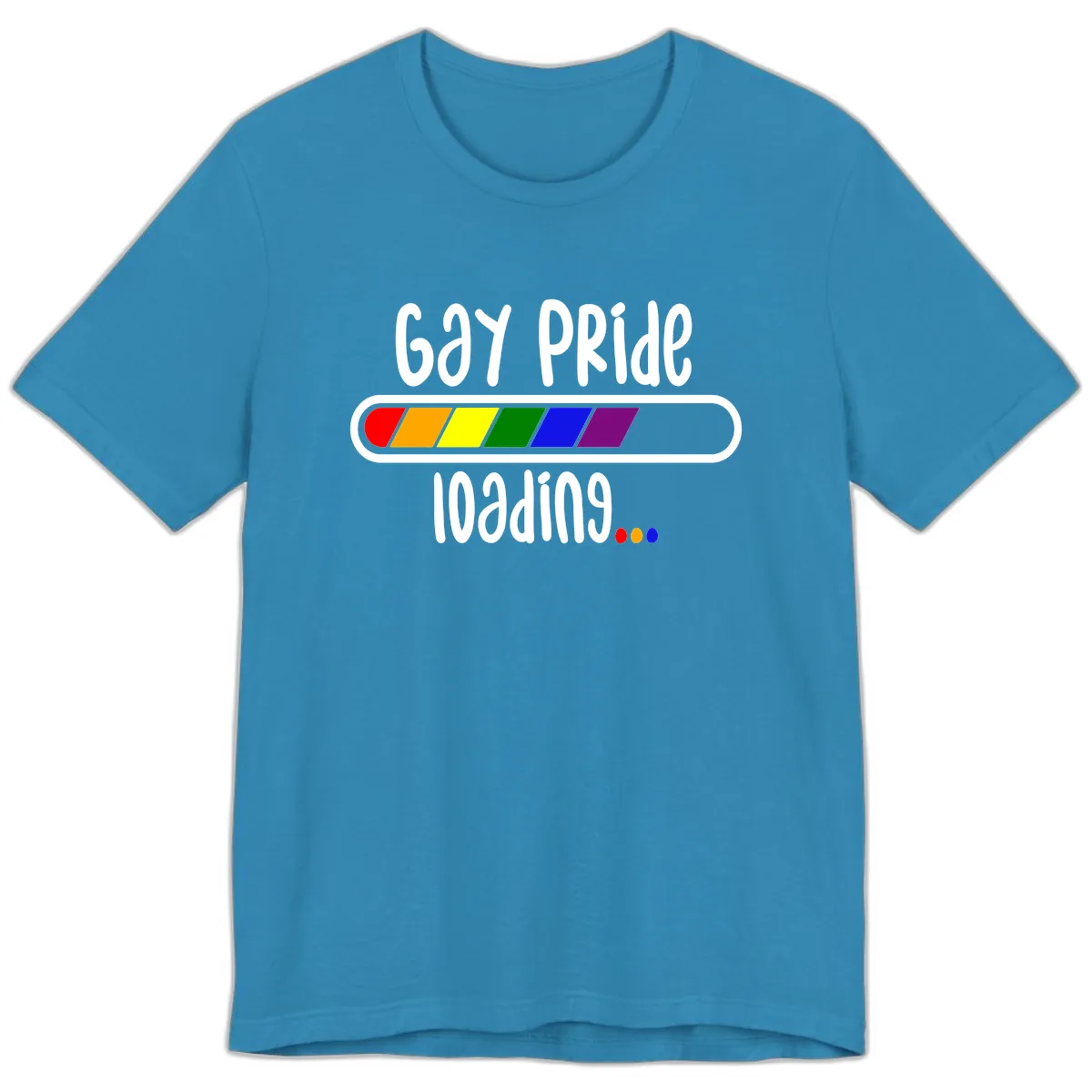Gay Pride Loading Bar Premium T-Shirt in Aqua