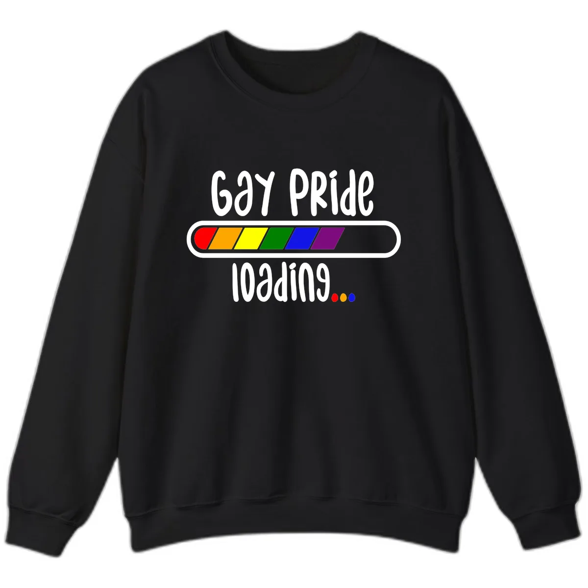 Gay Pride Loading Bar Sweatshirt in Black