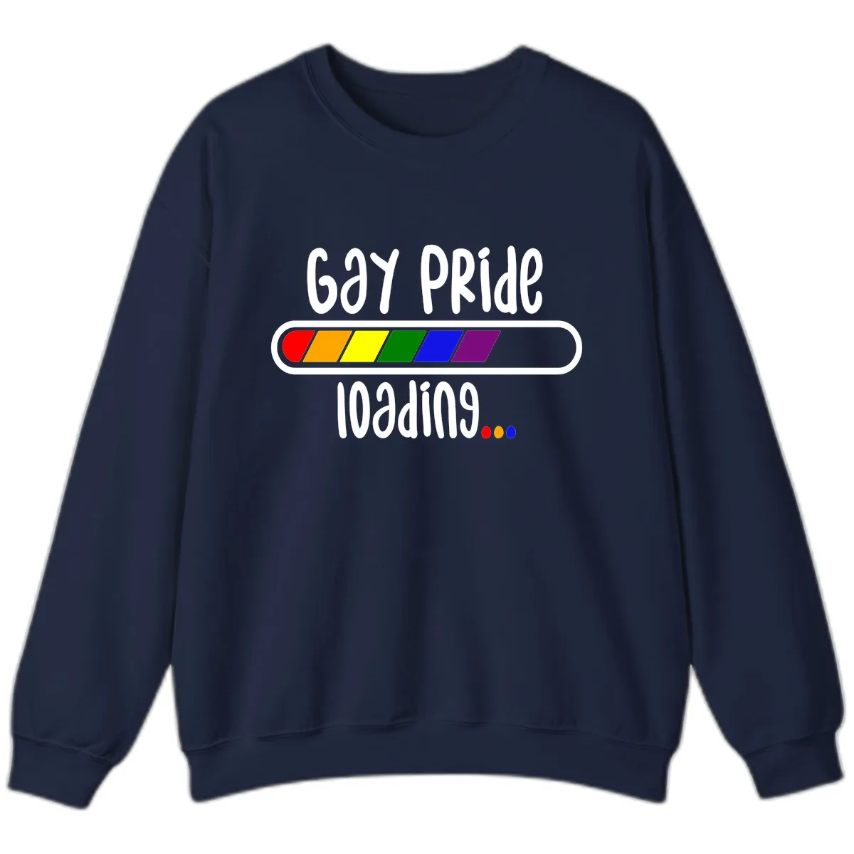 Gay Pride Loading Bar Sweatshirt in Navy