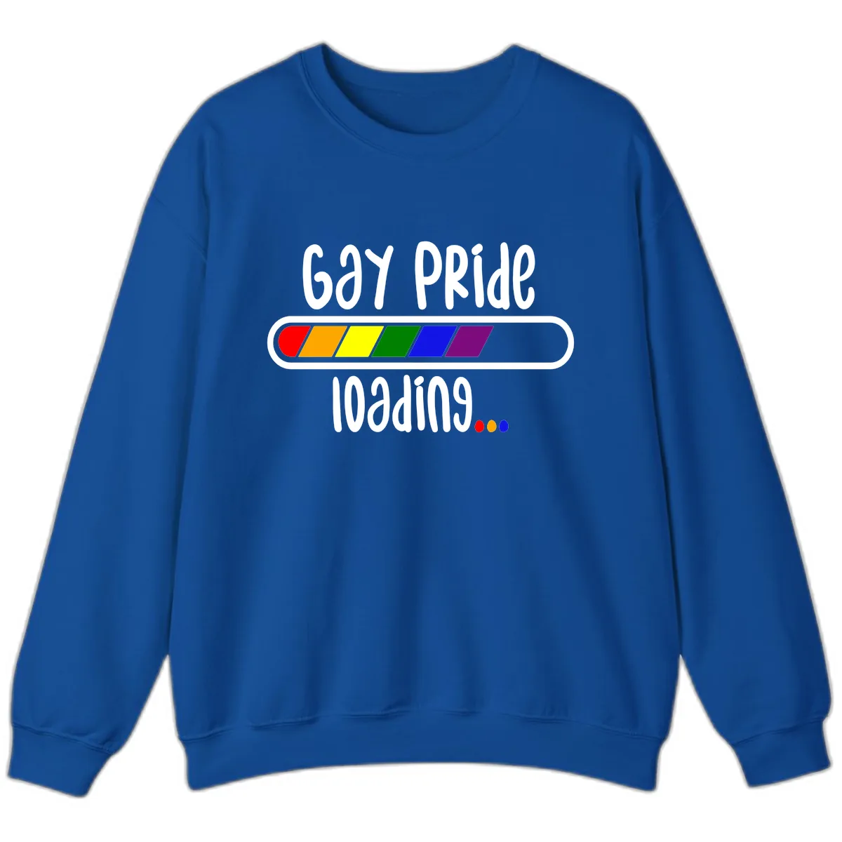 Gay Pride Loading Bar Sweatshirt in Royal