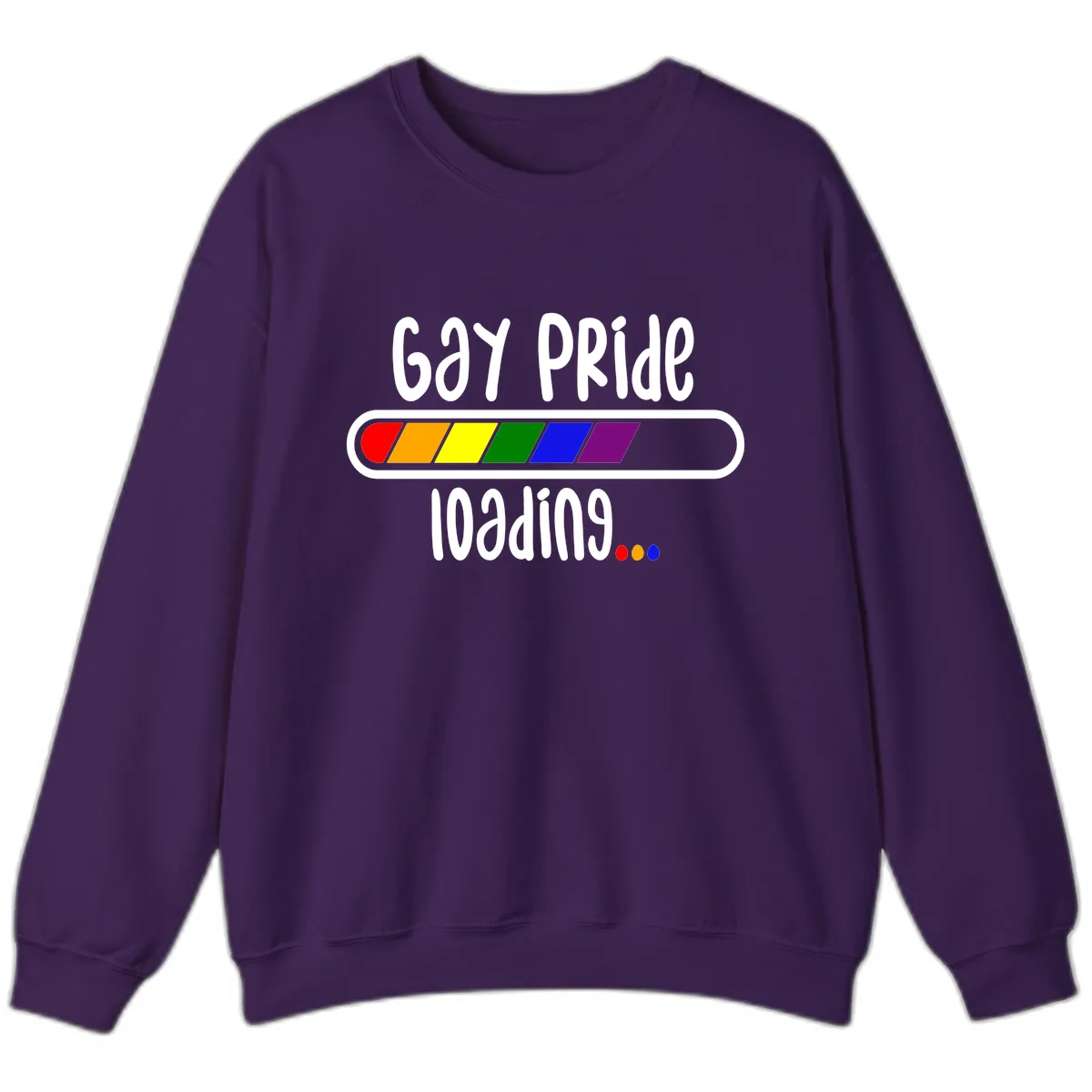 Gay Pride Loading Bar Sweatshirt in Purple