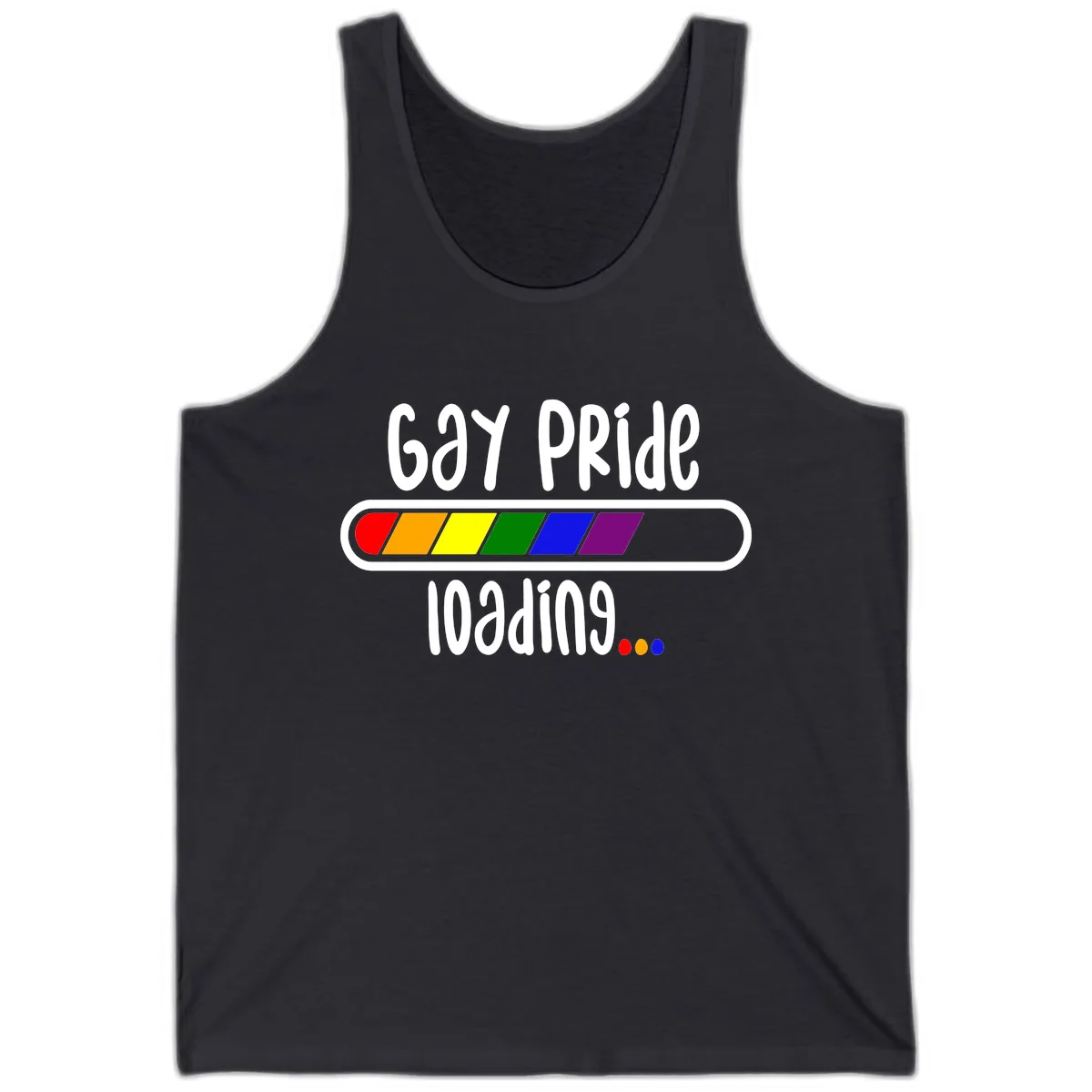 Gay Pride Loading Bar Tank in Dark Grey