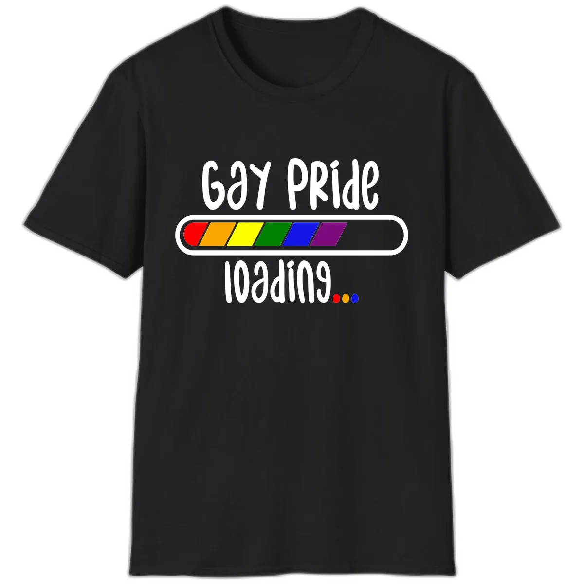 Gay Pride Loading Bar T-Shirt in Black