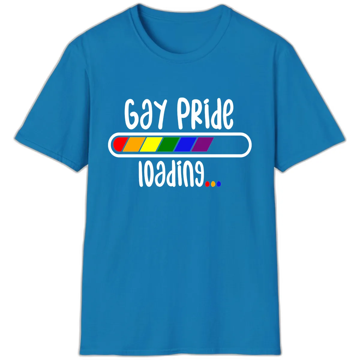 Gay Pride Loading Bar T-Shirt in Sapphire