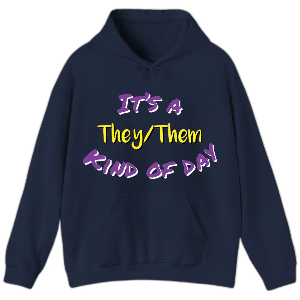 It's A They Them Study of Pride Hoodie in Navy