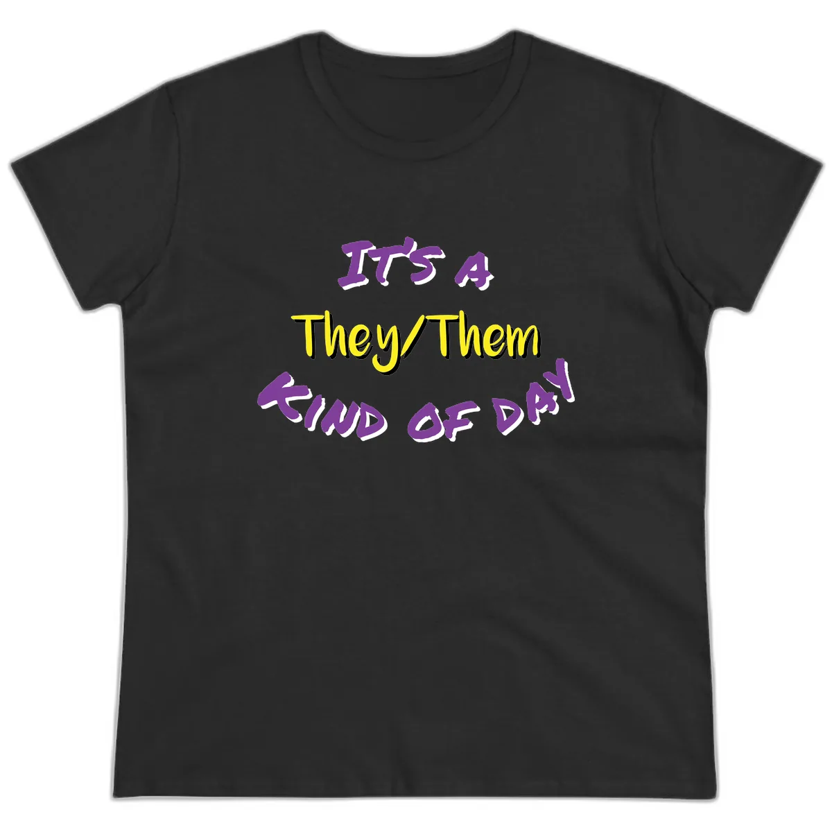 It's A They Them Study of Pride Ladies Tee in Black