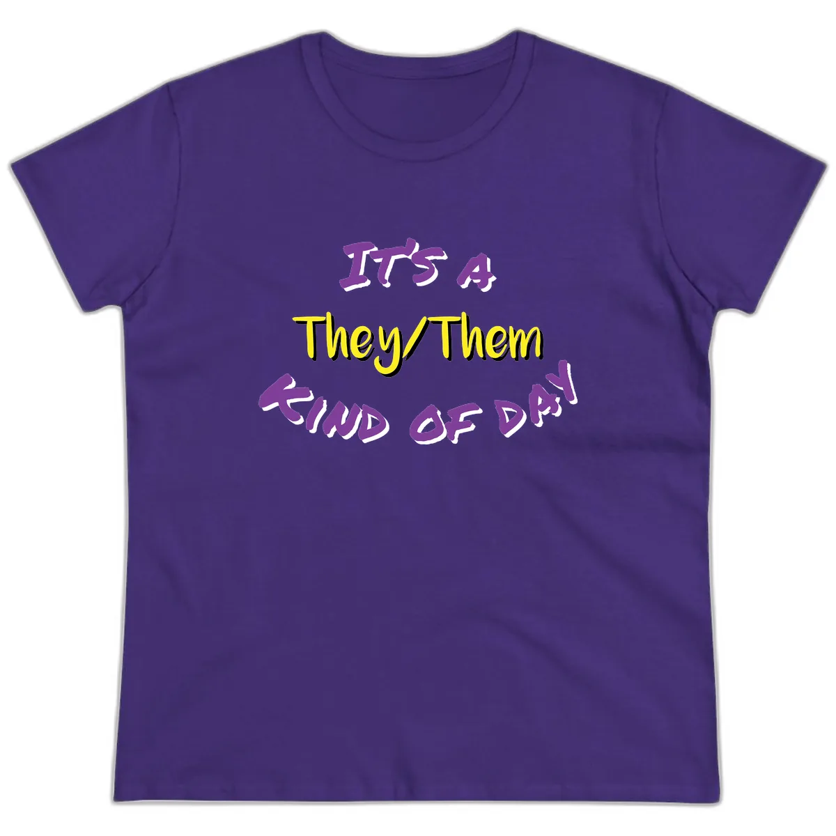 It's A They Them Study of Pride Ladies Tee in Purple