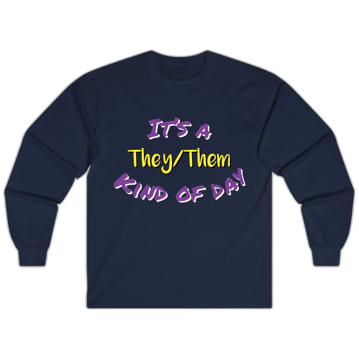 It's A They Them Study of Pride Long Sleeve in Navy