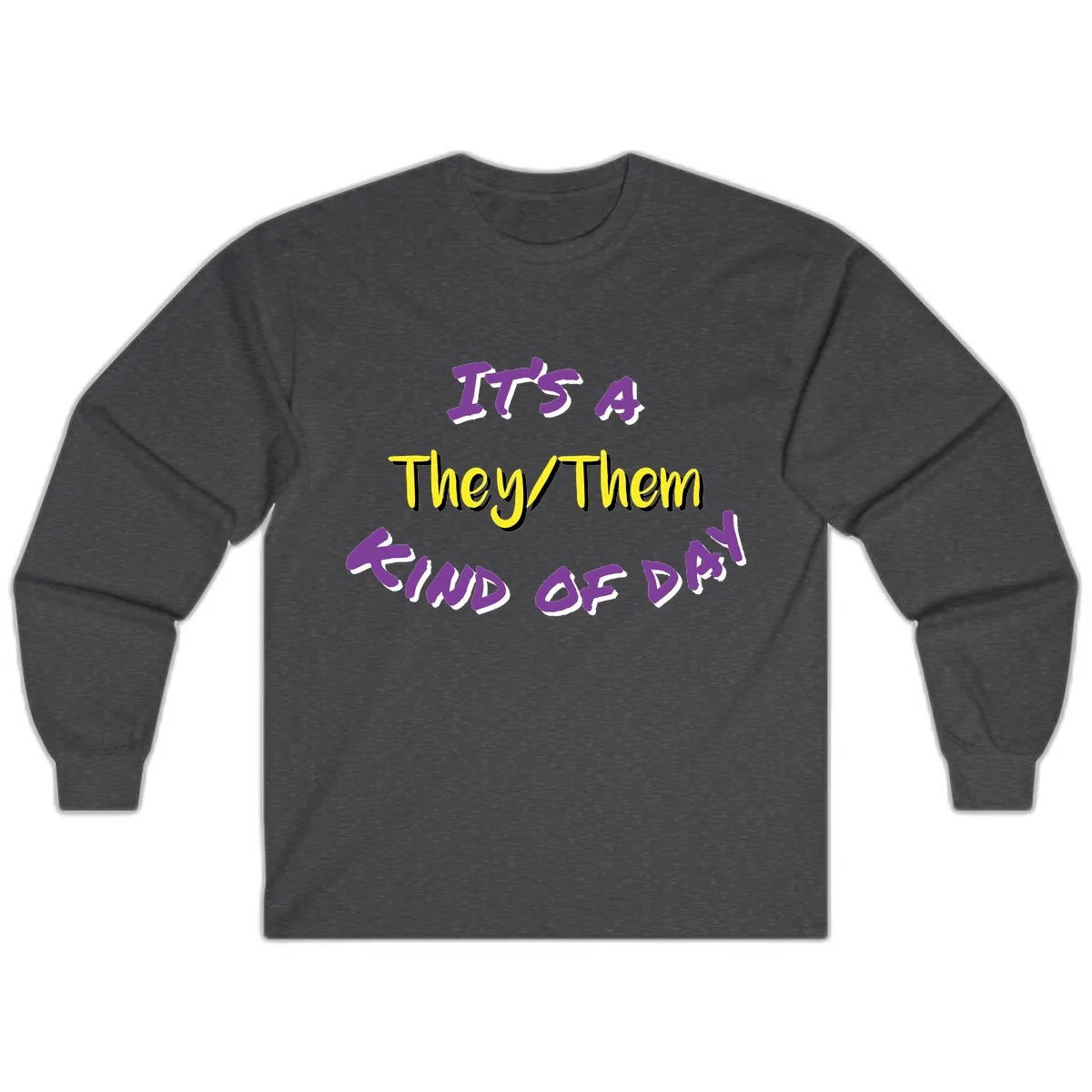 It's A They Them Study of Pride Long Sleeve in Dark Heather