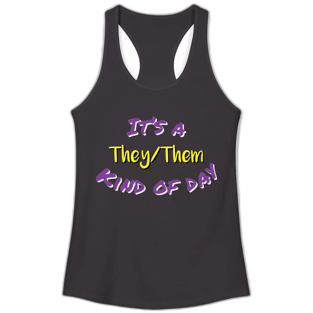 It's A They Them Study of Pride Ladies Tank in Black
