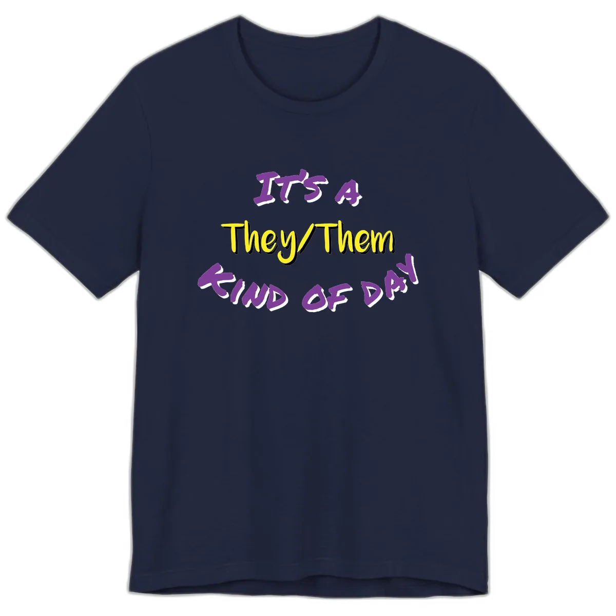 It's A They Them Study of Pride Premium T-Shirt in Navy