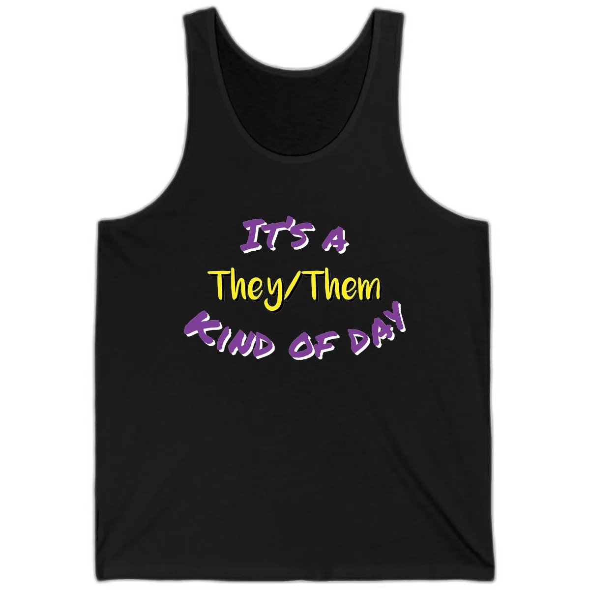 It's A They Them Study of Pride Tank in Black