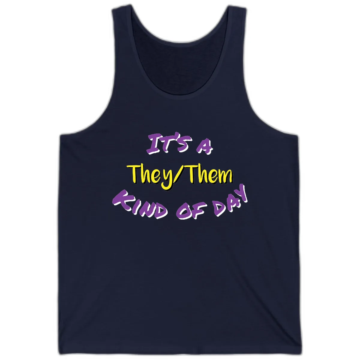 It's A They Them Study of Pride Tank in Navy