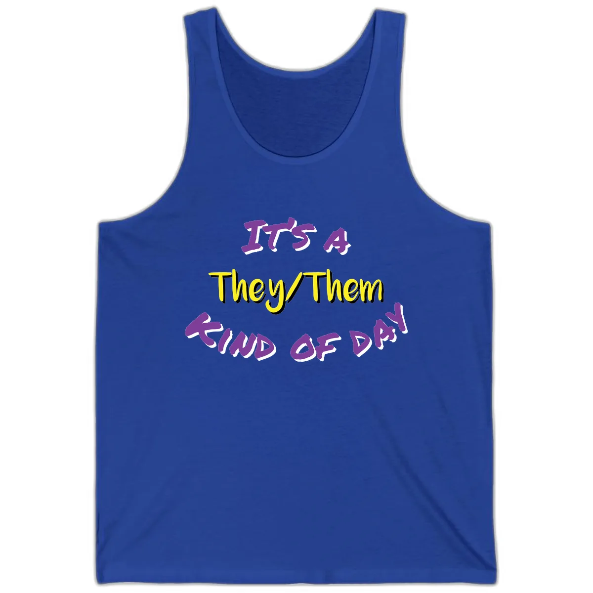 It's A They Them Study of Pride Tank in True Royal