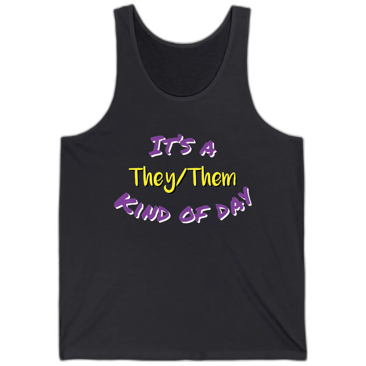 It's A They Them Study of Pride Tank in Dark Grey