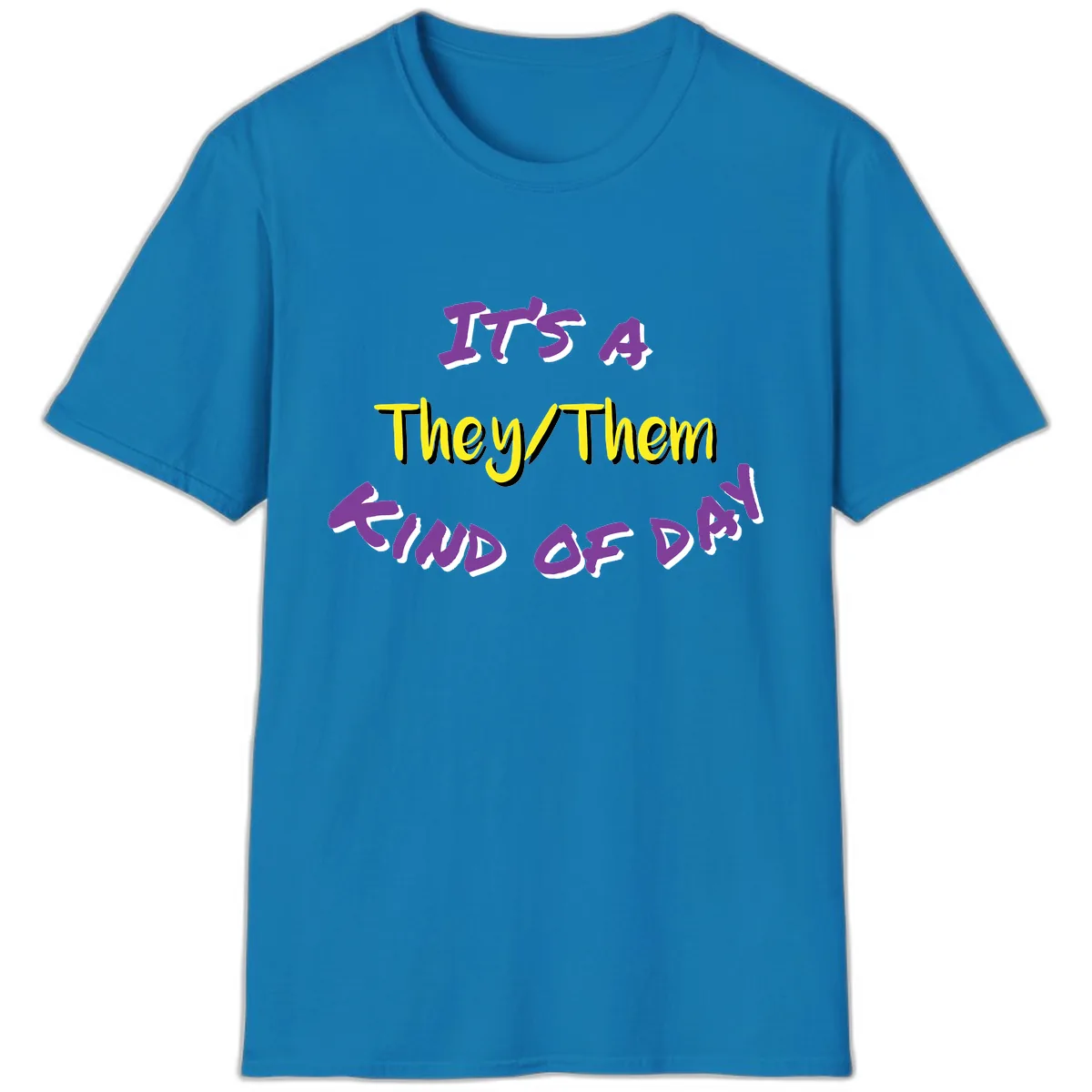 It's A They Them Study of Pride T-Shirt in Sapphire