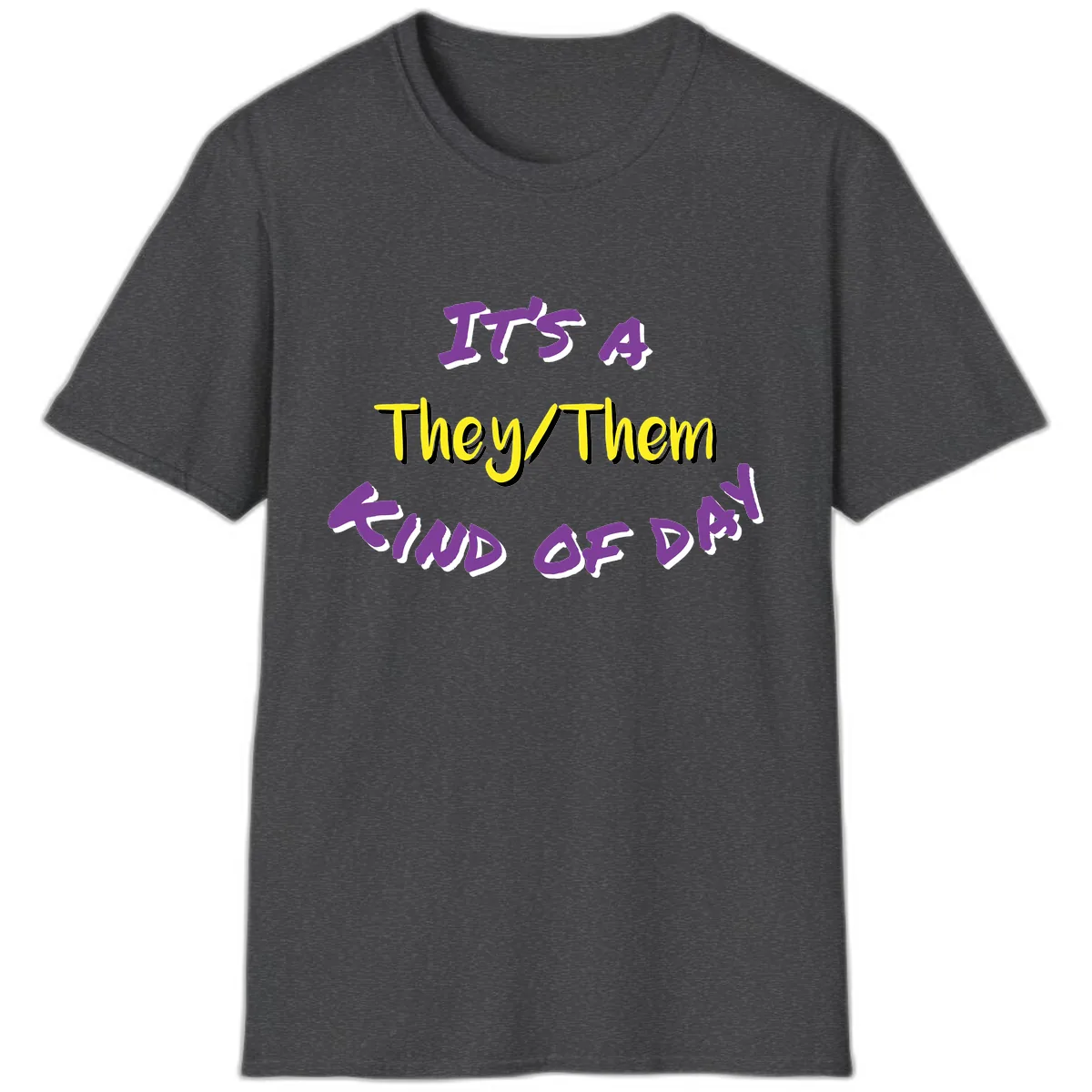 It's A They Them Study of Pride T-Shirt in Dark Heather