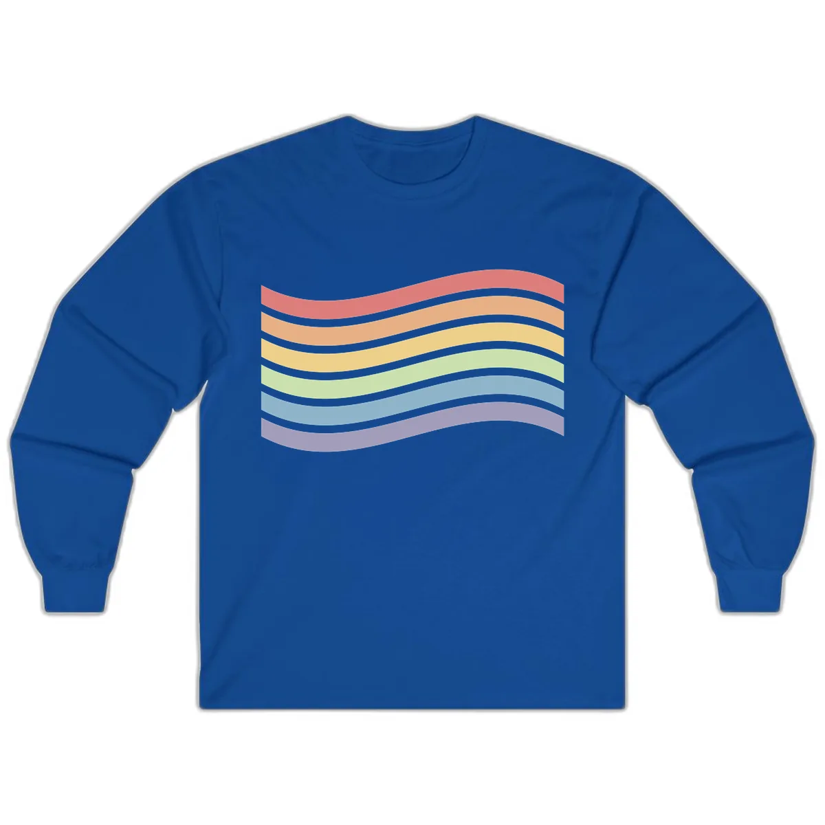 Rainbow Waves Pride Long Sleeve in Royal