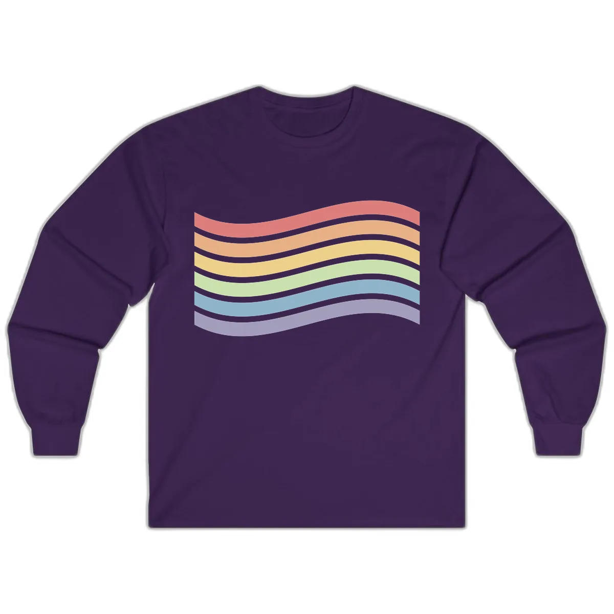 Rainbow Waves Pride Long Sleeve in Purple