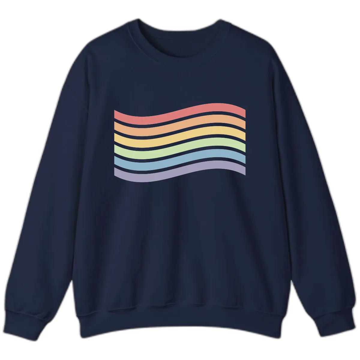 Rainbow Waves Pride Sweatshirt in Navy