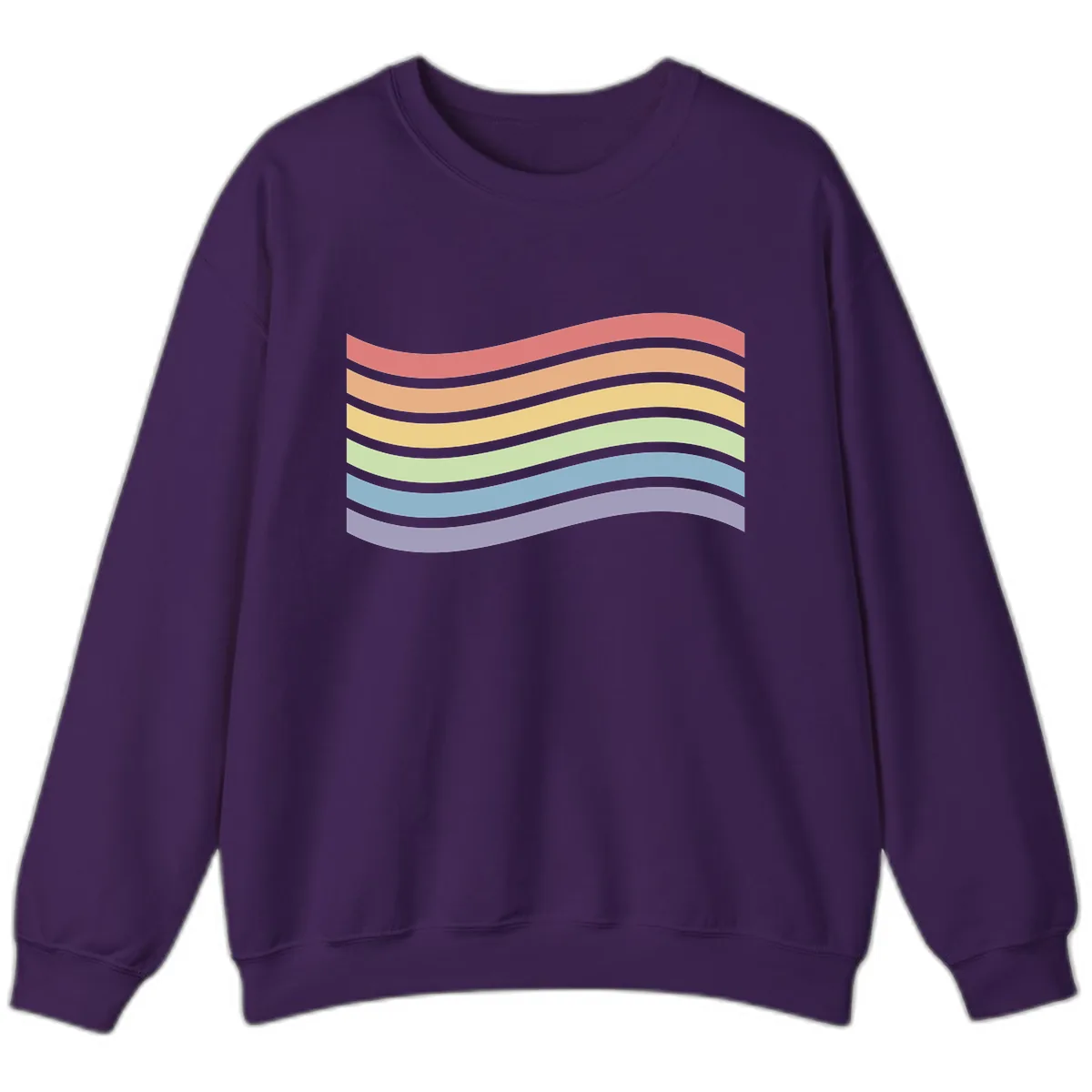 Rainbow Waves Pride Sweatshirt in Purple